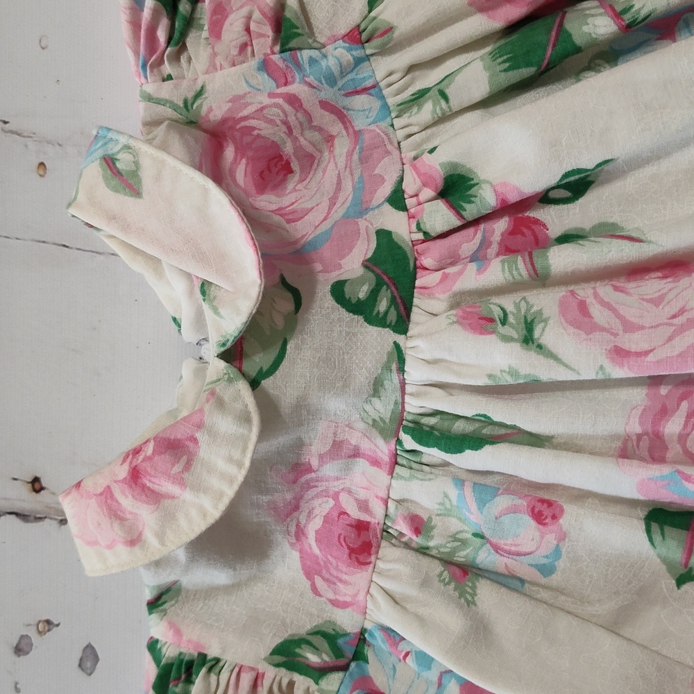 Vintage Floral Baby Dress Coming Thing 18m 80s 90s - Picture 2 of 6